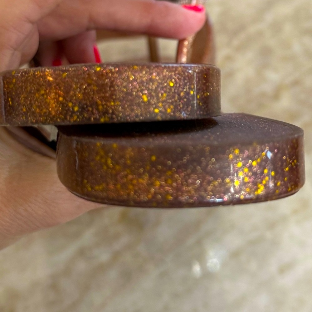 Melissa Glitter Brown Pink gold Flats with Bow. Jelly nostalgia. 😍 - Picture 6 of 11